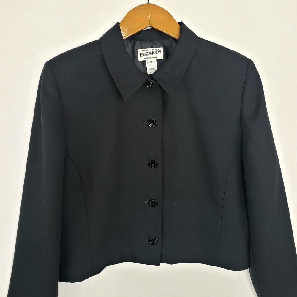 Vintage Pendleton Cropped Black Women's Blazer